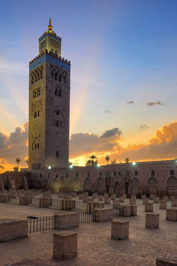 Koutoubia mosque in Marrakech at sunrise, Morocco